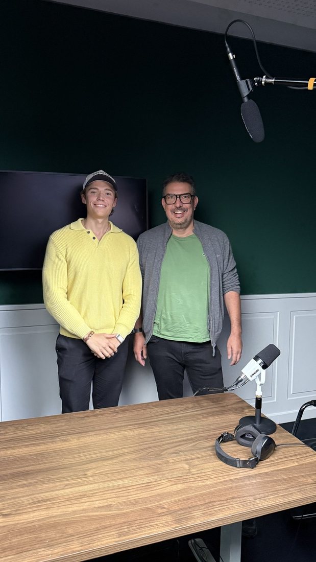 Florian Wimmeler mit Emanuel Böminghaus im Studio